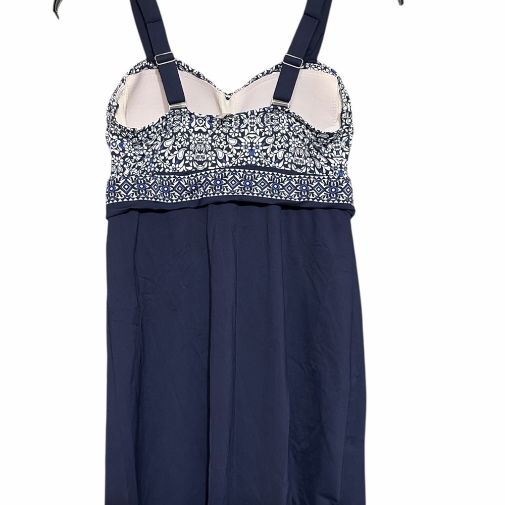 Lands' End Women's Navy and White Swimsuit Set Size 4 - Picture 3 of 9